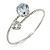 Delicate Silver Tone Clear Crystal Slim Flex Bracelet - Adjustable - view 5