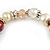 Trendy Ceramic, Glass and Semiprecious Bead, Gold/ Silver Tone Metal Rings, Charm Flex Bracelet (Pink, Red, Cream) - 18cm L - view 4