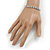 Slim Sky Blue/ Clear Crystal Flex Bracelet In Silver Tone Metal - up to 17cm L - For Small Wrist - view 3