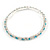 Slim Aqua/ Clear Crystal Flex Bracelet In Silver Tone Metal - up to 17cm L - For Small Wrist - view 5