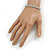 Slim Aqua/ Clear Crystal Flex Bracelet In Silver Tone Metal - up to 17cm L - For Small Wrist - view 3