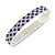 Sapphire Blue/ Clear Flex Bracelet in Silver Tone - 17cm L - view 3