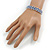 Sapphire Blue/ Clear Flex Bracelet in Silver Tone - 17cm L - view 5