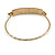 Vintage Inspired Hammered 'Love' Plate Slim Bangle Bracelet in Worn Gold Tone - 17cm Long (Small) - view 4