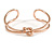 Modern Polished Knot Cuff Bangle Bracelet in Rose Gold Tone - 19cm Long