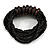 Multistrand Black Glass Bead with Wooden Rings Flex Bracelet - Medium - view 5