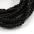 Multistrand Black Glass Bead with Wooden Rings Flex Bracelet - Medium - view 3
