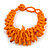 Chunky Glass Beads and Semiprecious Stone Bracelet In Orange - 17cm Long - Small