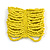 Wide Bright Yellow Glass Bead Flex Bracelet - Large - up to 22cm wrist
