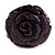 Statement Deep Purple Snake Print Leather Rose Flower Flex Cuff Bangle Bracelet - Adjustable - view 3