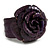 Statement Deep Purple Snake Print Leather Rose Flower Flex Cuff Bangle Bracelet - Adjustable - view 4