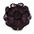 Statement Deep Purple Snake Print Leather Flower Flex Cuff Bangle Bracelet - Adjustable - view 4