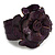 Statement Deep Purple Snake Print Leather Flower Flex Cuff Bangle Bracelet - Adjustable