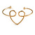 Romantic Gold Plated Open Heart Bangle Bracelet - 18cm Long (Adjustable)