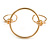 Modern Open Circle Cuff Bracelet Bangle In Polished Gold Tone Metal - 18cm Long - Adjustable - view 7
