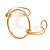 Modern Open Circle Cuff Bracelet Bangle In Polished Gold Tone Metal - 18cm Long - Adjustable - view 8