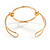 Modern Open Circle Cuff Bracelet Bangle In Polished Gold Tone Metal - 18cm Long - Adjustable - view 6
