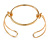 Modern Open Circle Cuff Bracelet Bangle In Polished Gold Tone Metal - 18cm Long - Adjustable - view 3