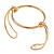 Modern Open Circle Cuff Bracelet Bangle In Polished Gold Tone Metal - 18cm Long - Adjustable - view 9