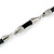 Silver Tone with Black Rubber Bar Element Fashion Bracelet - 19cm L - view 3