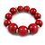 Cherry Red Graduated Wood Bead Flex Bracelet - 18cm Long