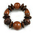 Statement Chunky Wood Bead Flex Bracelet in Brown - Medium
