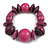 Statement Chunky Wood Bead Flex Bracelet in Rose Pink - Medium