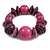 Statement Chunky Wood Bead Flex Bracelet in Rose Pink - Medium - view 3
