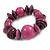 Statement Chunky Wood Bead Flex Bracelet in Rose Pink - Medium - view 4