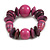 Statement Chunky Wood Bead Flex Bracelet in Rose Pink - Medium - view 5