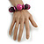 Statement Chunky Wood Bead Flex Bracelet in Rose Pink - Medium - view 2