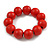 Fire Red Round Bead Wood Flex Bracelet - 19cm Long