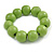 Pastel Green Round Bead Wood Flex Bracelet - 19cm Long