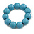 Pastel Blue Round Bead Wood Flex Bracelet - 19cm Long - view 3