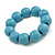 Pastel Blue Round Bead Wood Flex Bracelet - 19cm Long - view 4
