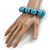 Pastel Blue Round Bead Wood Flex Bracelet - 19cm Long - view 2