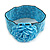 Statement Beaded Flower Stretch Bracelet In Light Blue - 18cm L - Adjustable - view 5