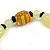 Lemon Yellow/ Black Glass and Ceramic Bead Charm Flex Bracelet - 19cm Long - view 5