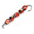 Faux Pearl & Shell - Composite Silver Tone Link Bracelet ( Red, Black, Cream) - 16cm L/ 3cm Ext - For Small Wrist Only - view 3