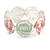 Pastel Multi Enamel Rose Flower Flex Bracelet In Silver Tone - 18cm Long - view 3