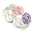 Pastel Multi Enamel Rose Flower Flex Bracelet In Silver Tone - 18cm Long - view 4
