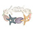 Pastel Multi Enamel Textured Starfish and Shell Flex Bracelet In Silver Tone - 20cm Long - view 4