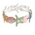 Pastel Multi Enamel Textured Starfish and Shell Flex Bracelet In Silver Tone - 20cm Long - view 3