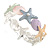 Pastel Multi Enamel Textured Starfish and Shell Flex Bracelet In Silver Tone - 20cm Long - view 6