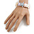 Pastel Multi Enamel Textured Starfish and Shell Flex Bracelet In Silver Tone - 20cm Long - view 2