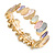 Pastel Multi Enamel Oval Cluster Textured Flex Bracelet In Gold Tone - 18cm Long - view 4