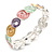 Pastel Multi Enamel Twirl Disc Flex Bracelet In Silver Tone - 18cm Long (Medium) - view 2