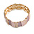 Pastel Pink/ Purple Enamel Geometric Hammered Flex Bracelet In Gold Tone - 20cm Long - view 5