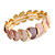 Pink/ Purple Enamel Curly Oval Cluster Textured Flex Bracelet In Gold Tone - 20cm Long - view 3