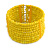 Banana Yellow Glass Bead Flex Cuff Bracelet - Medium - view 3